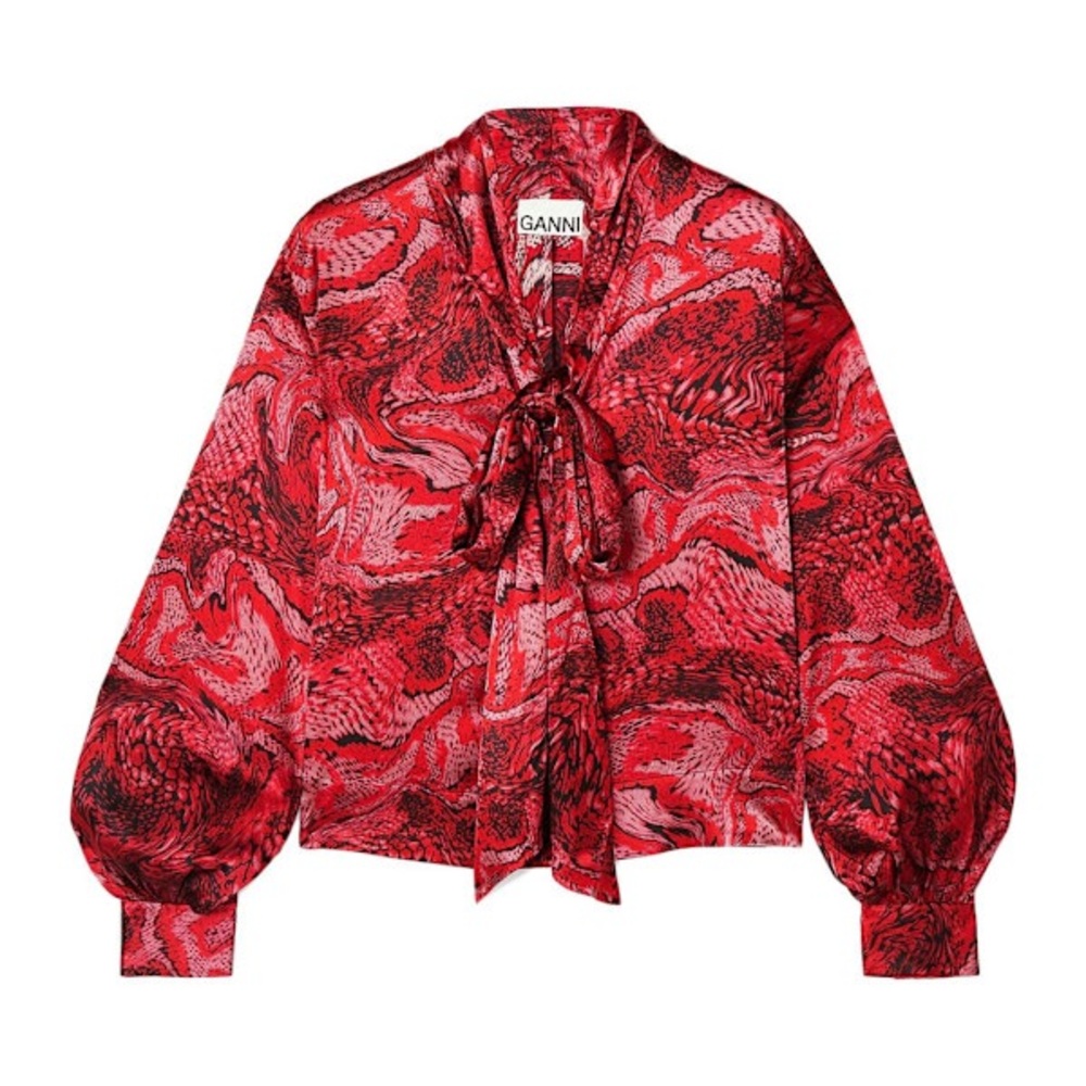 Ganni Red Patterned Women's Top
